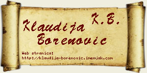 Klaudija Borenović vizit kartica